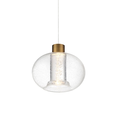 Dweled Crater 8in LED Pendant 3500K in Aged Brass PD-989